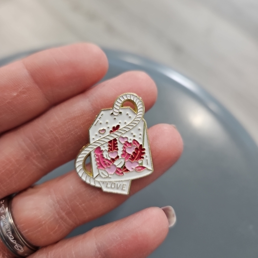 Pink Herbal Flower Love Potion Tea Enamel Pin Set Badge Pins Teabag Tea Bag(I-14